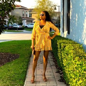 Yellow Mini ruffle dress